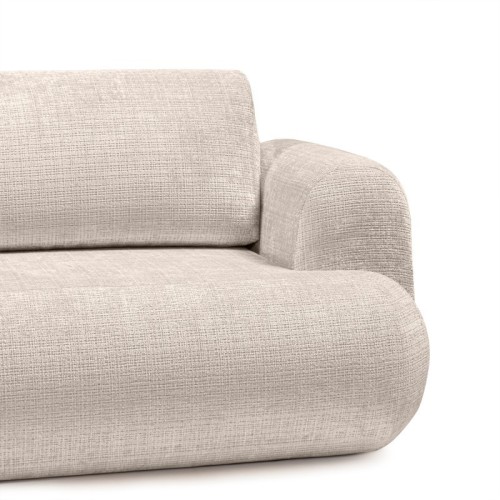 Sofa z funkcją spania i pojemnikiem Imola, beżowa, obłe kształty