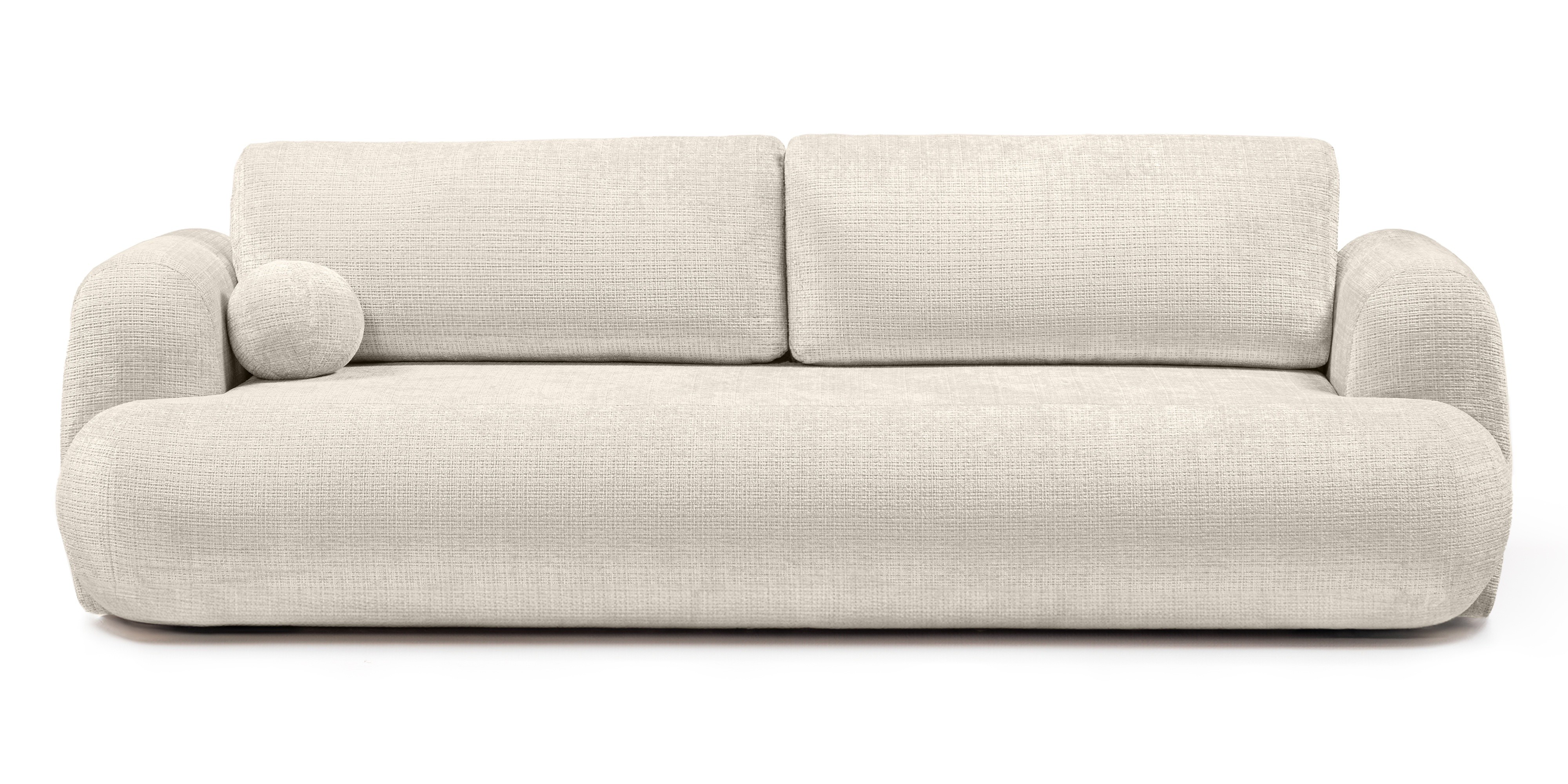Sofa z funkcją spania i pojemnikiem Imola, jasnobeżowa, obłe kształty