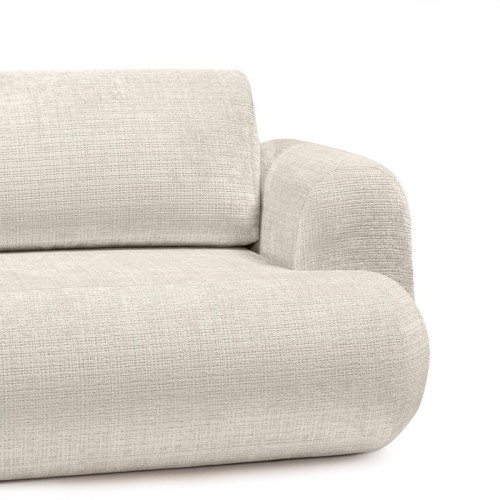 Sofa z funkcją spania i pojemnikiem Imola, jasnobeżowa, obłe kształty