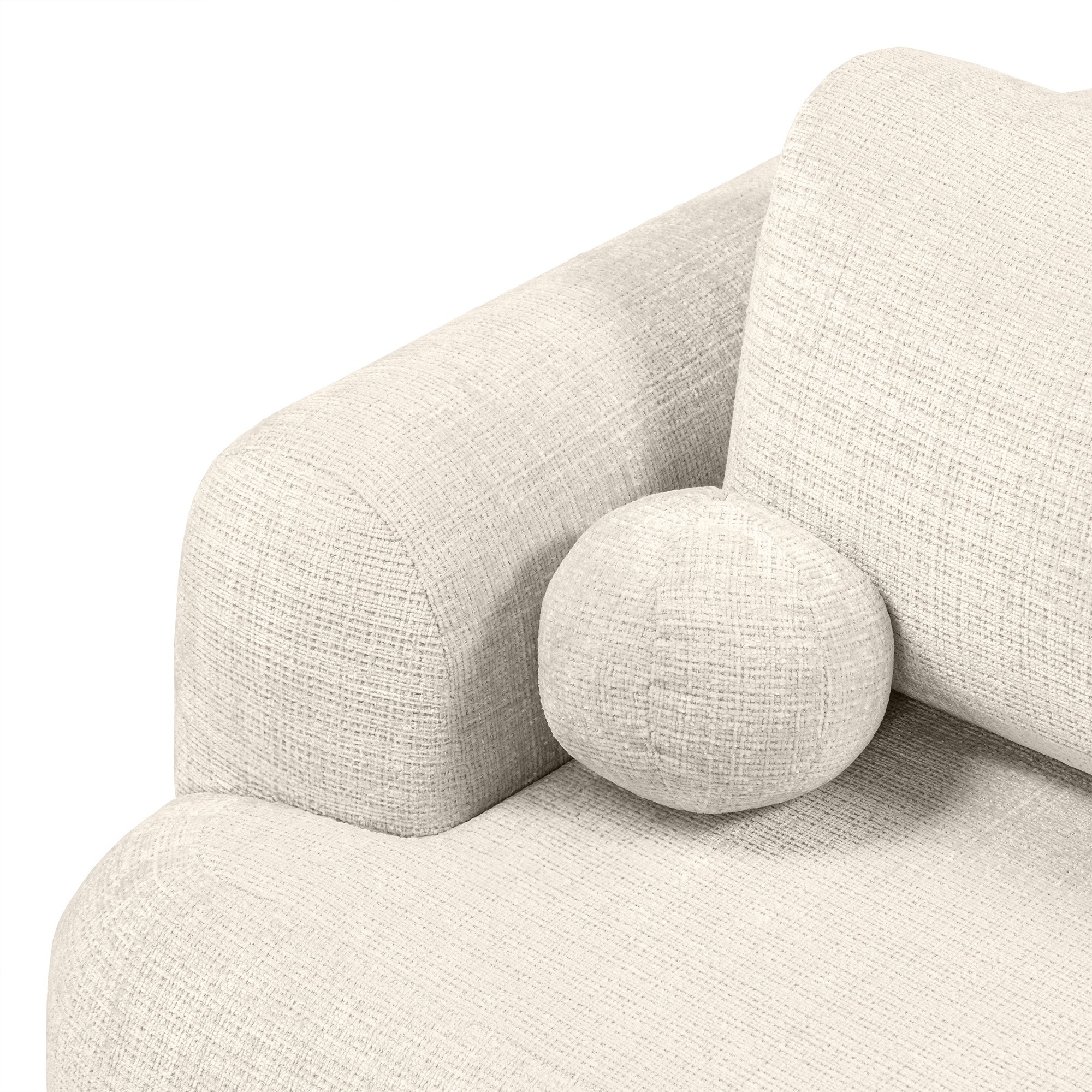 Sofa z funkcją spania i pojemnikiem Imola, jasnobeżowa, obłe kształty