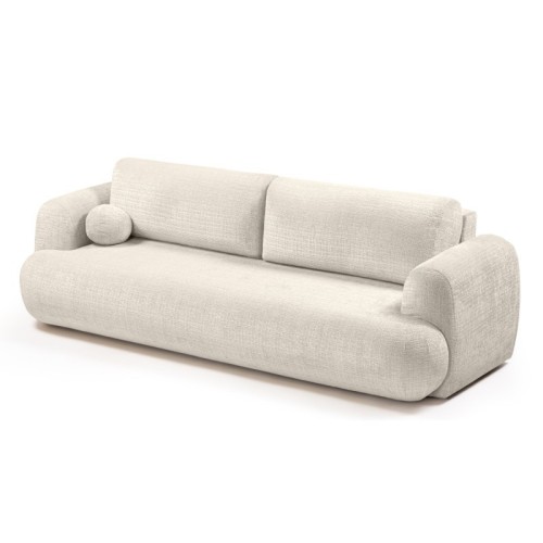 Sofa z funkcją spania i pojemnikiem Imola, jasnobeżowa, obłe kształty