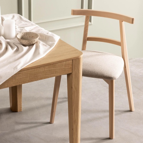 Krzesło drewniane Miso beżowe/naturalne, bukowe