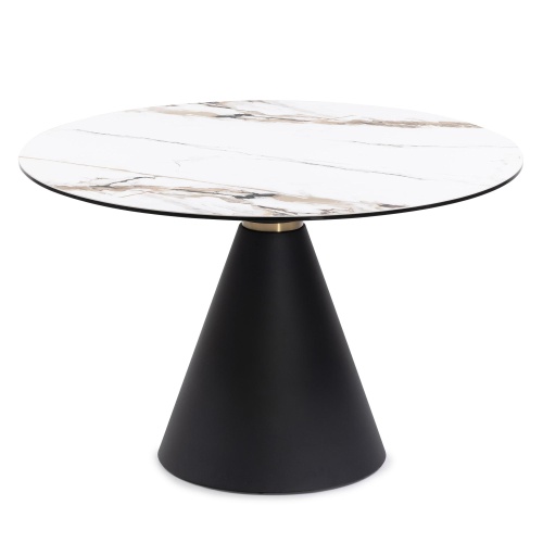 Okrągły stół do jadalni Palmira 120 cm, biały/czarny