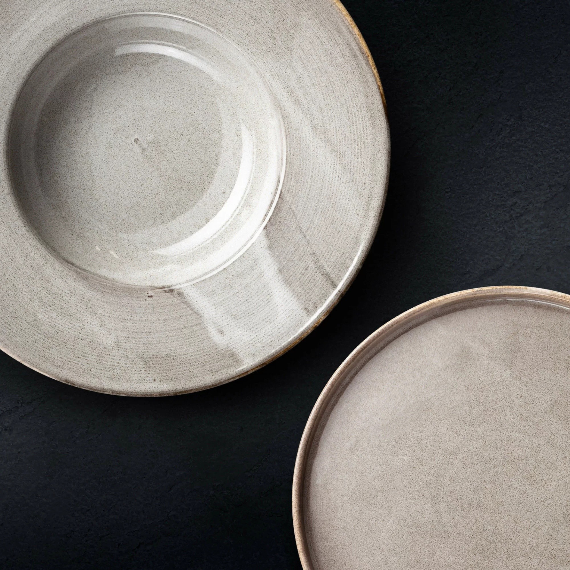 Talerz porcelanowy,  płaski Wikle, 25,5 cm, szary