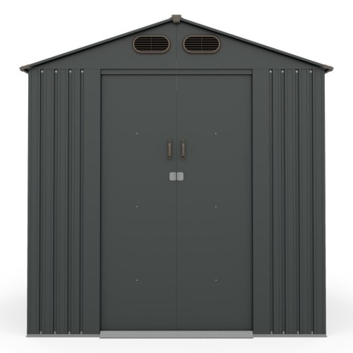 Domek ogrodowy Bob l z dwuspadowym dachem, 185x157 cm, 2,67 m², metalowy, antracytowy