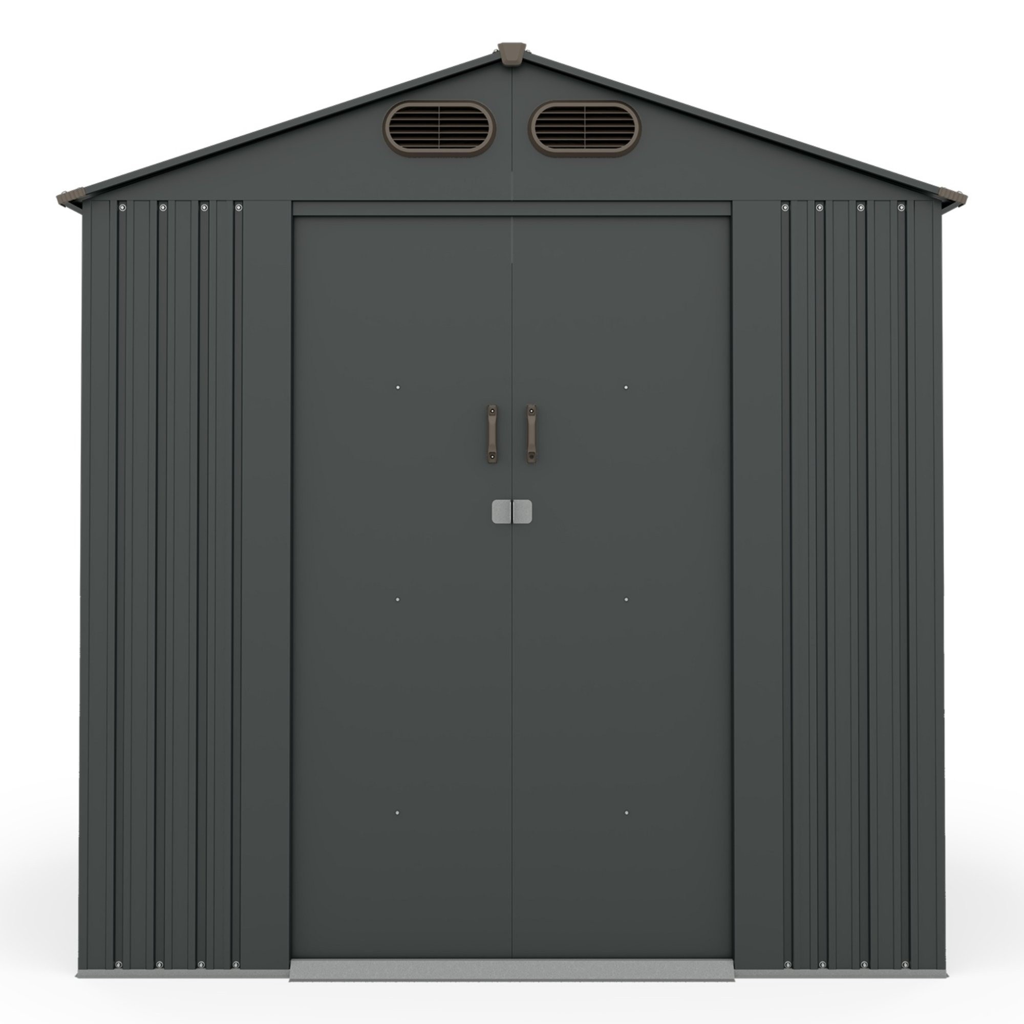 Domek ogrodowy Bob l z dwuspadowym dachem, 185x157 cm, 2,67 m², metalowy, antracytowy