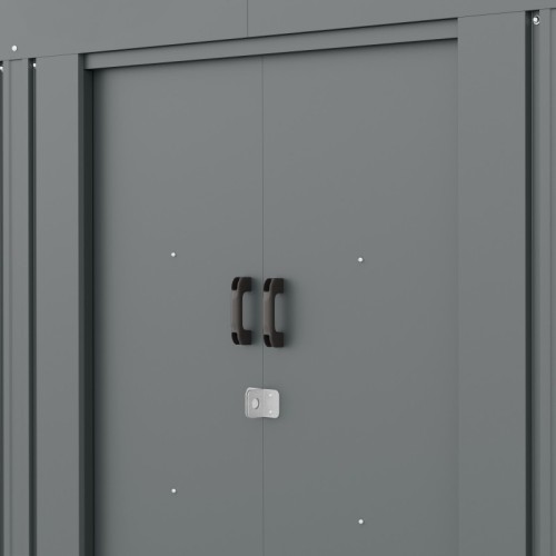 Domek ogrodowy Bob l z dwuspadowym dachem, 185x157 cm, 2,67 m², metalowy, antracytowy
