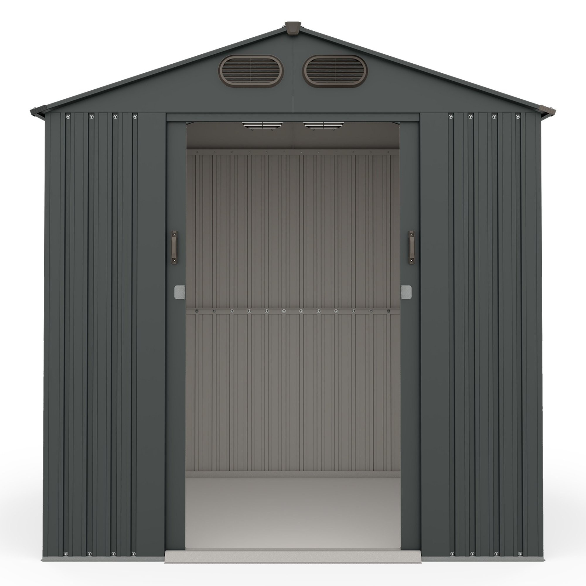 Domek ogrodowy Bob l z dwuspadowym dachem, 185x157 cm, 2,67 m², metalowy, antracytowy