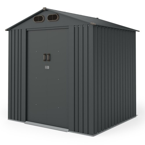 Domek ogrodowy Bob l z dwuspadowym dachem, 185x157 cm, 2,67 m², metalowy, antracytowy