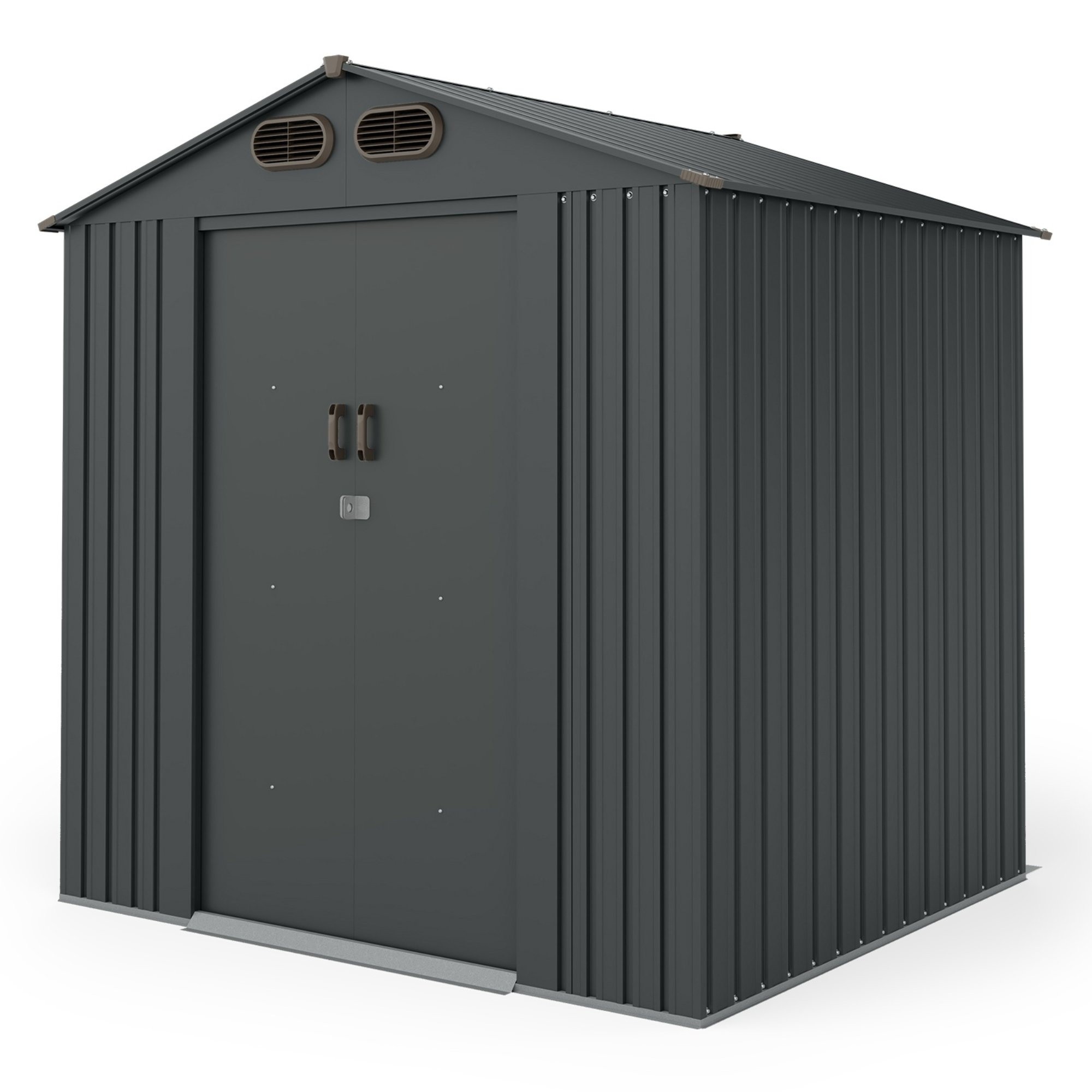 Domek ogrodowy Bob l z dwuspadowym dachem, 185x157 cm, 2,67 m², metalowy, antracytowy