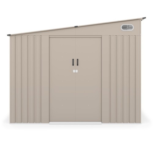 Domek ogrodowy George ll z jednospadowym dachem, 247x311 cm, 7,19 m², metalowy, beżowy