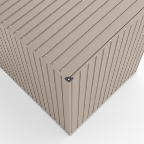 Domek ogrodowy George ll z jednospadowym dachem, 247x311 cm, 7,19 m², metalowy, beżowy