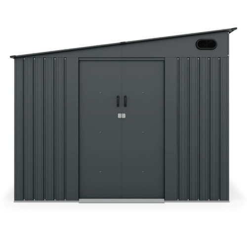 Domek ogrodowy George ll z jednospadowym dachem, 247x311 cm, 7,19 m², metalowy, antracytowy