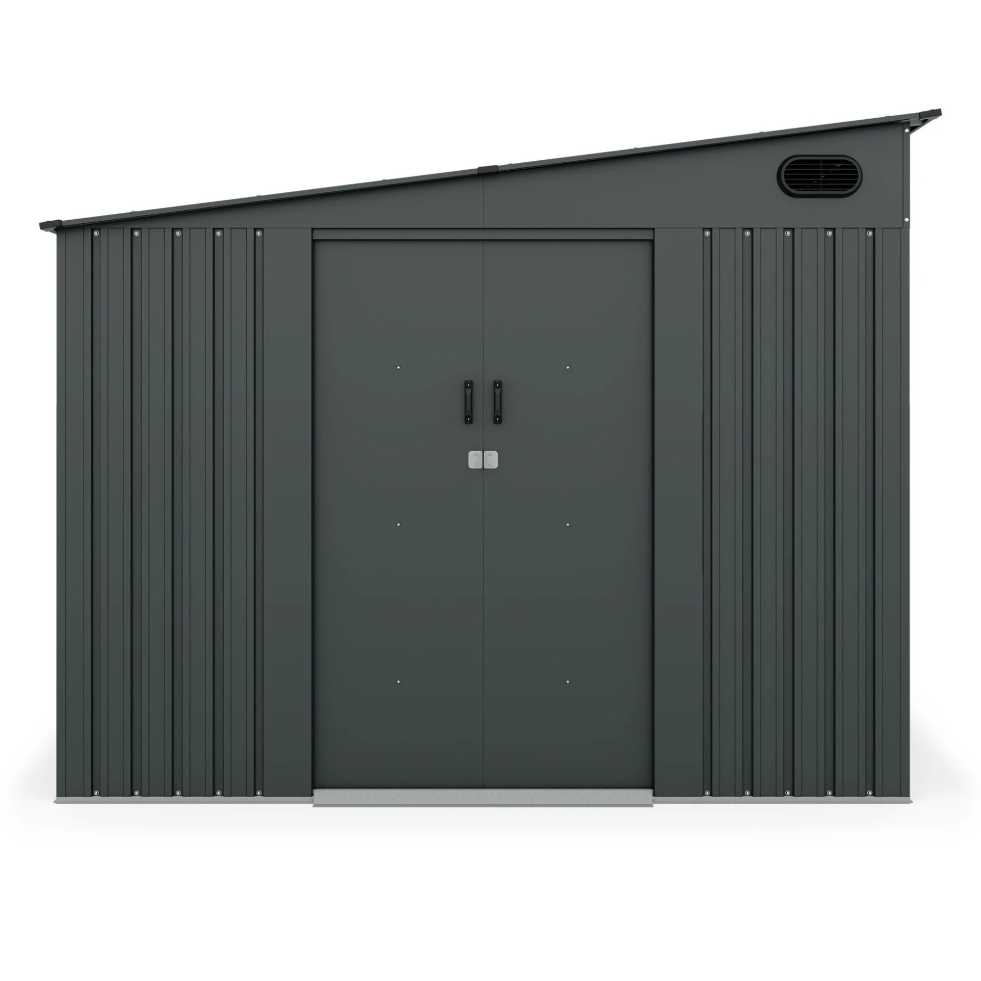 Domek ogrodowy George ll z jednospadowym dachem, 247x311 cm, 7,19 m², metalowy, antracytowy