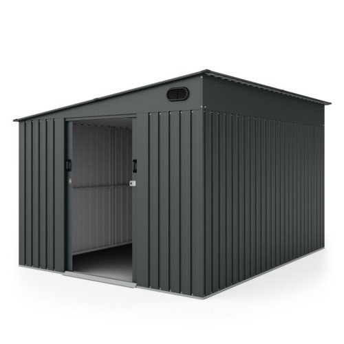 Domek ogrodowy George ll z jednospadowym dachem, 247x311 cm, 7,19 m², metalowy, antracytowy
