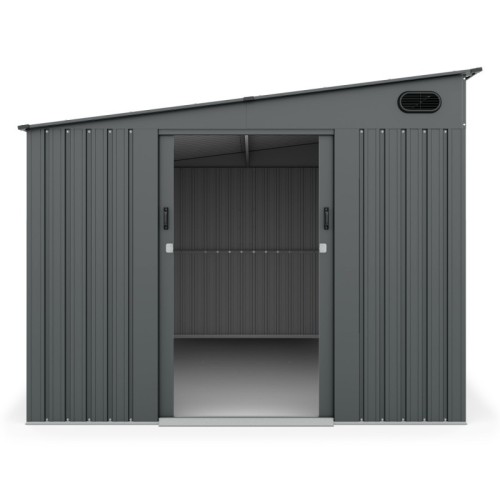 Domek ogrodowy George ll z jednospadowym dachem, 247x311 cm, 7,19 m², metalowy, antracytowy