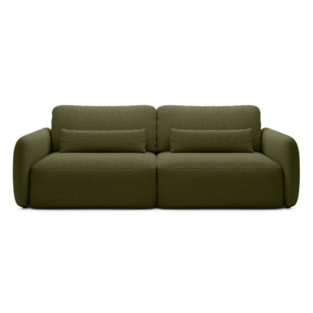Sofa rozkładana Mossa oliwkowozielona z pojemnikiem, obła