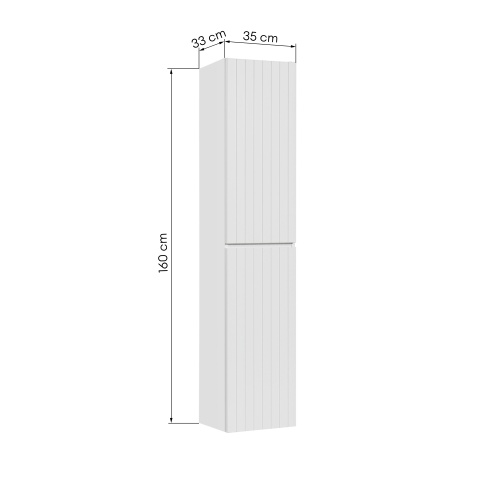Szafka łazienkowa słupek Iconic White, biała, lamele