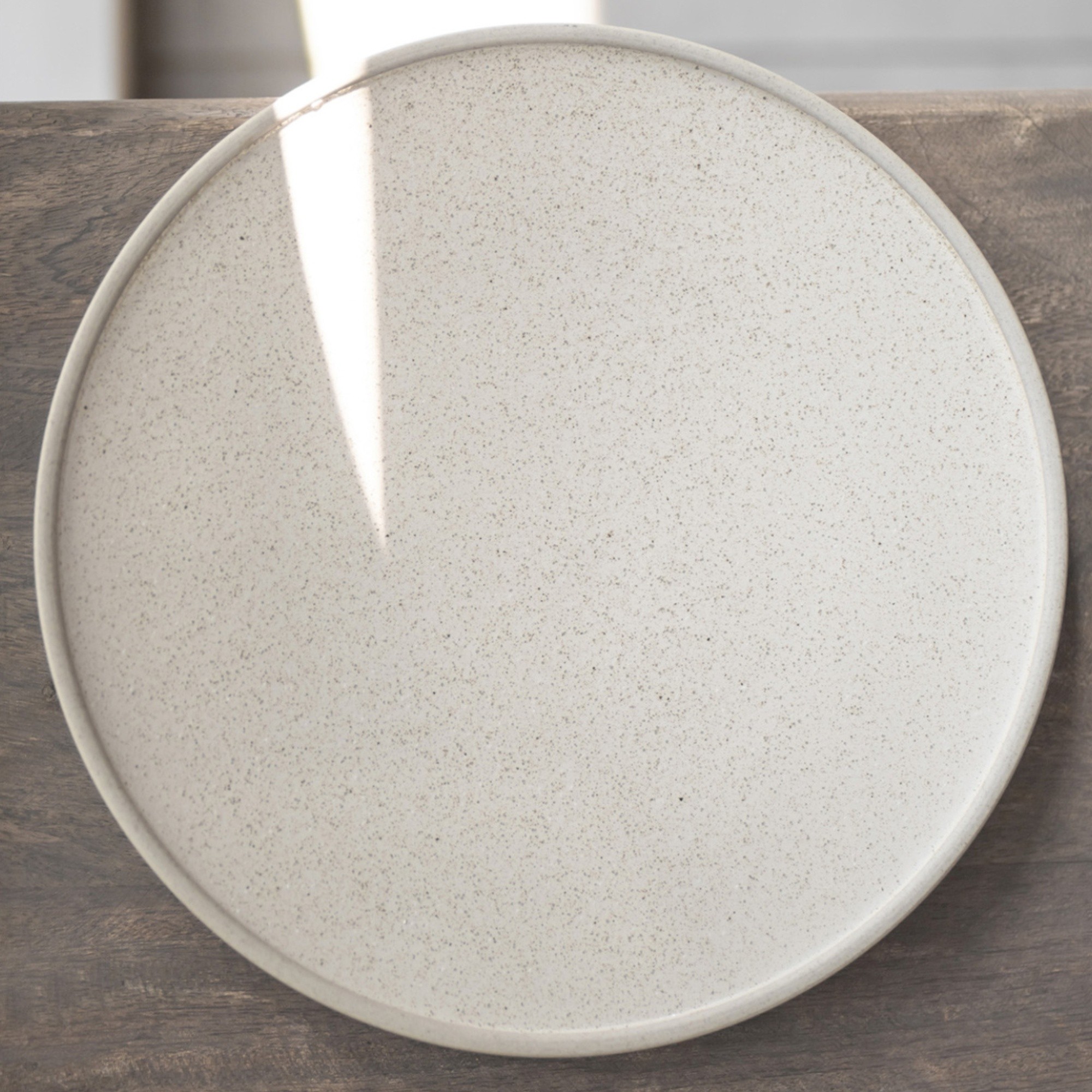 Talerz porcelanowy, płaski Less, 16 cm, beżowy