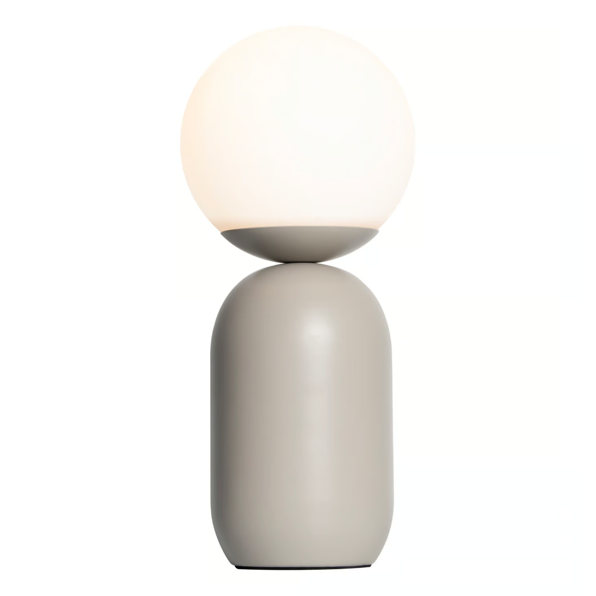 Lampa stołowa Notti metalowa ze szklanym kloszem, szara