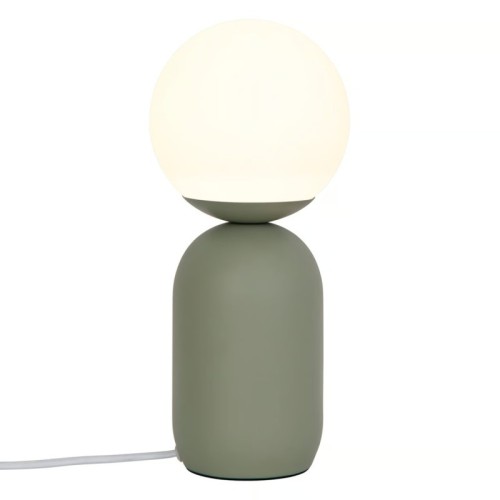 Lampa stołowa Notti metalowa ze szklanym kloszem, zielona