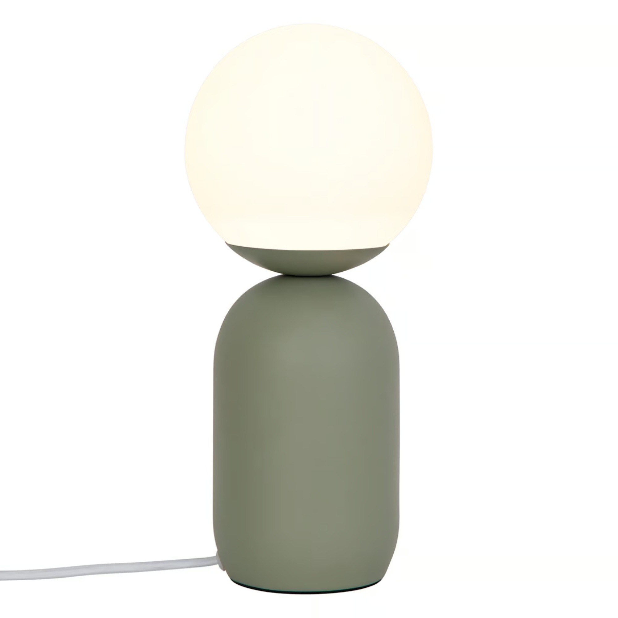 Lampa stołowa Notti metalowa ze szklanym kloszem, zielona