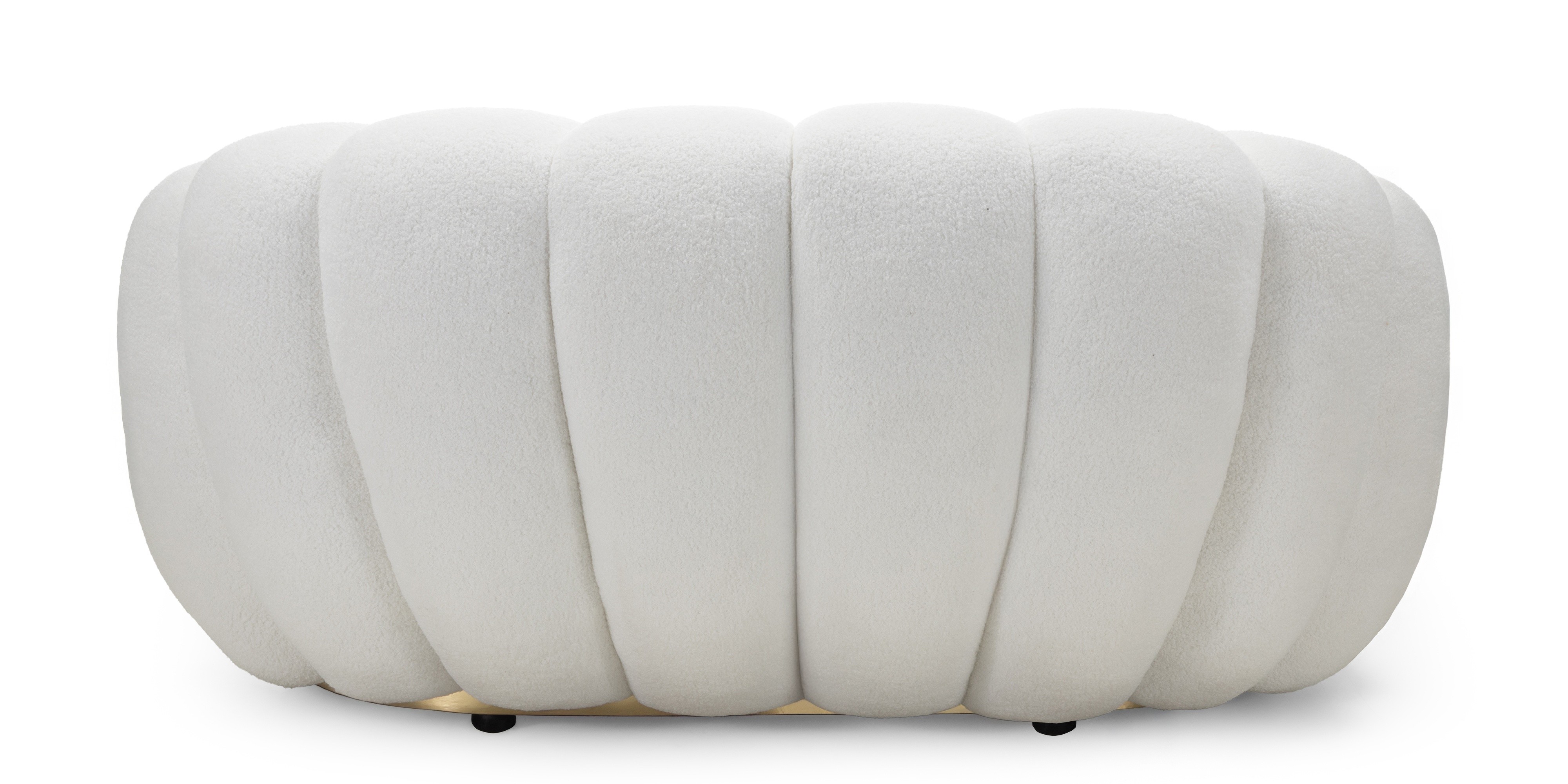 Sofa 2-osobowa Firenze biała, boucle, obłe kształty