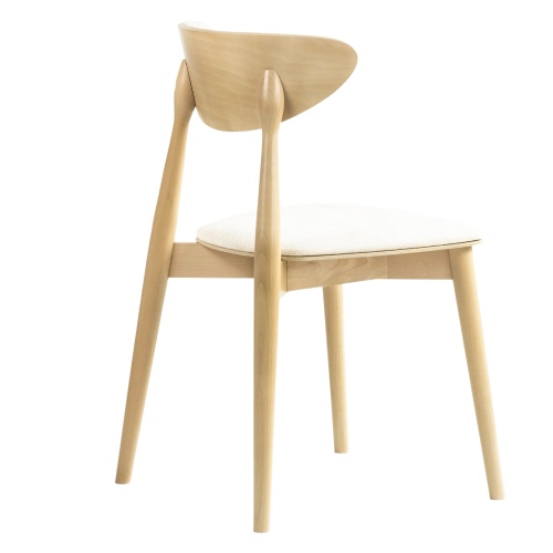 Krzesło drewniane do jadalni Diuna lll, jasnobeżowe/dąb sonoma