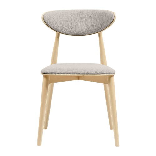 Krzesło drewniane do jadalni Diuna lll, beżowoszare/dąb sonoma