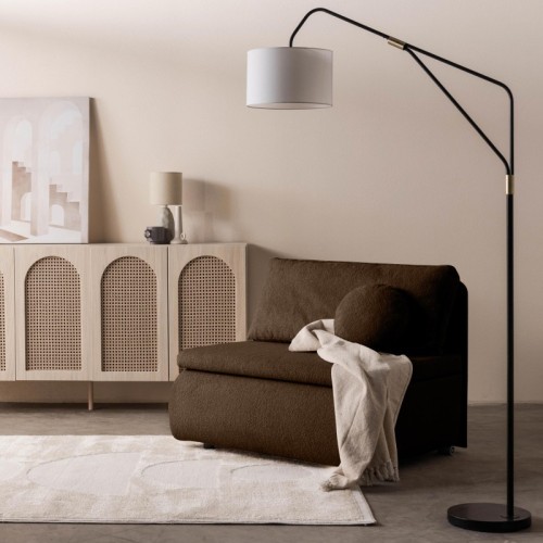 Sofa z funkcją spania i pojemnikiem Mido P brązowa, boucle