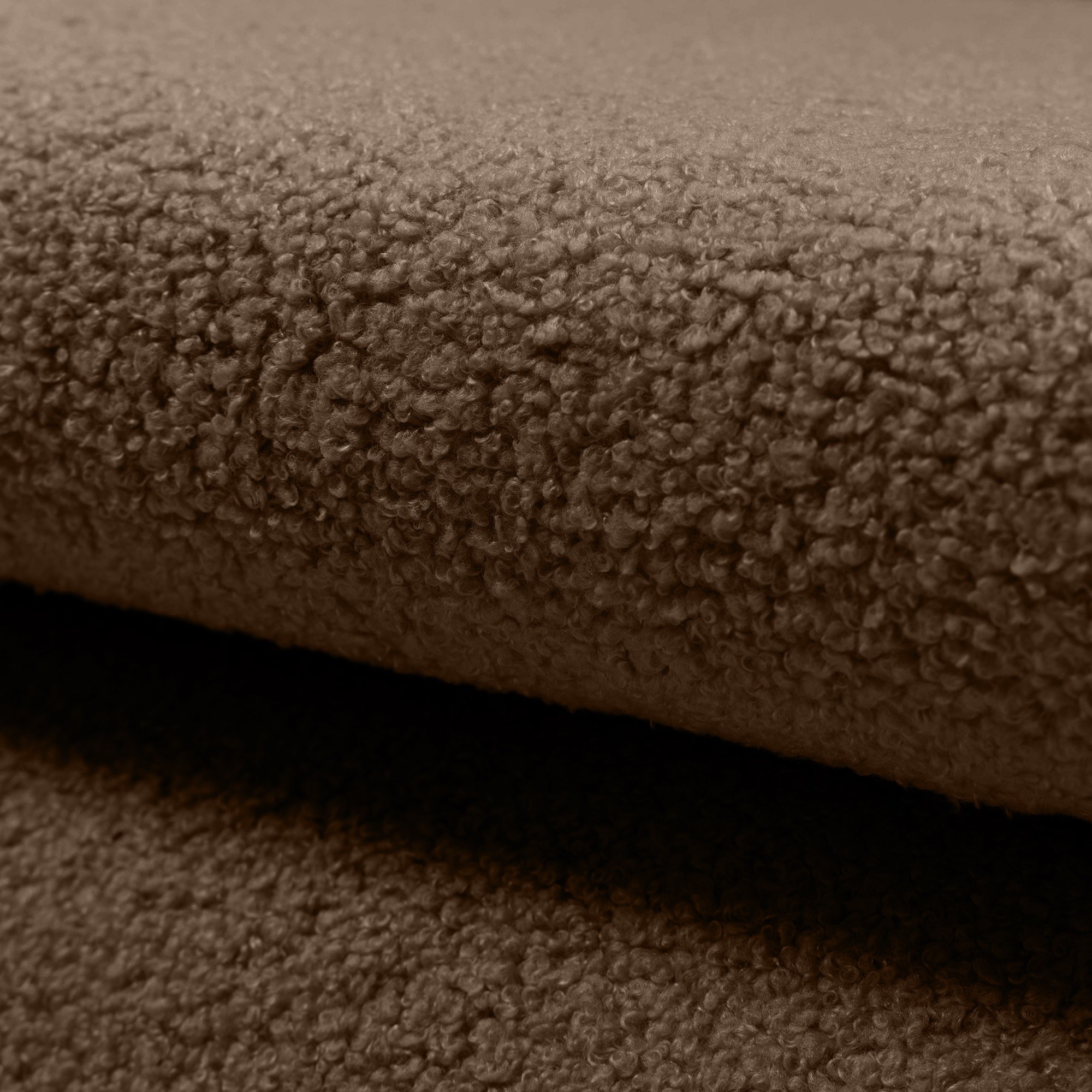 Sofa z funkcją spania i pojemnikiem Mido P brązowa, boucle