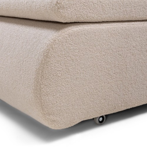 Sofa z funkcją spania i pojemnikiem Mido P jasnobeżowa, boucle