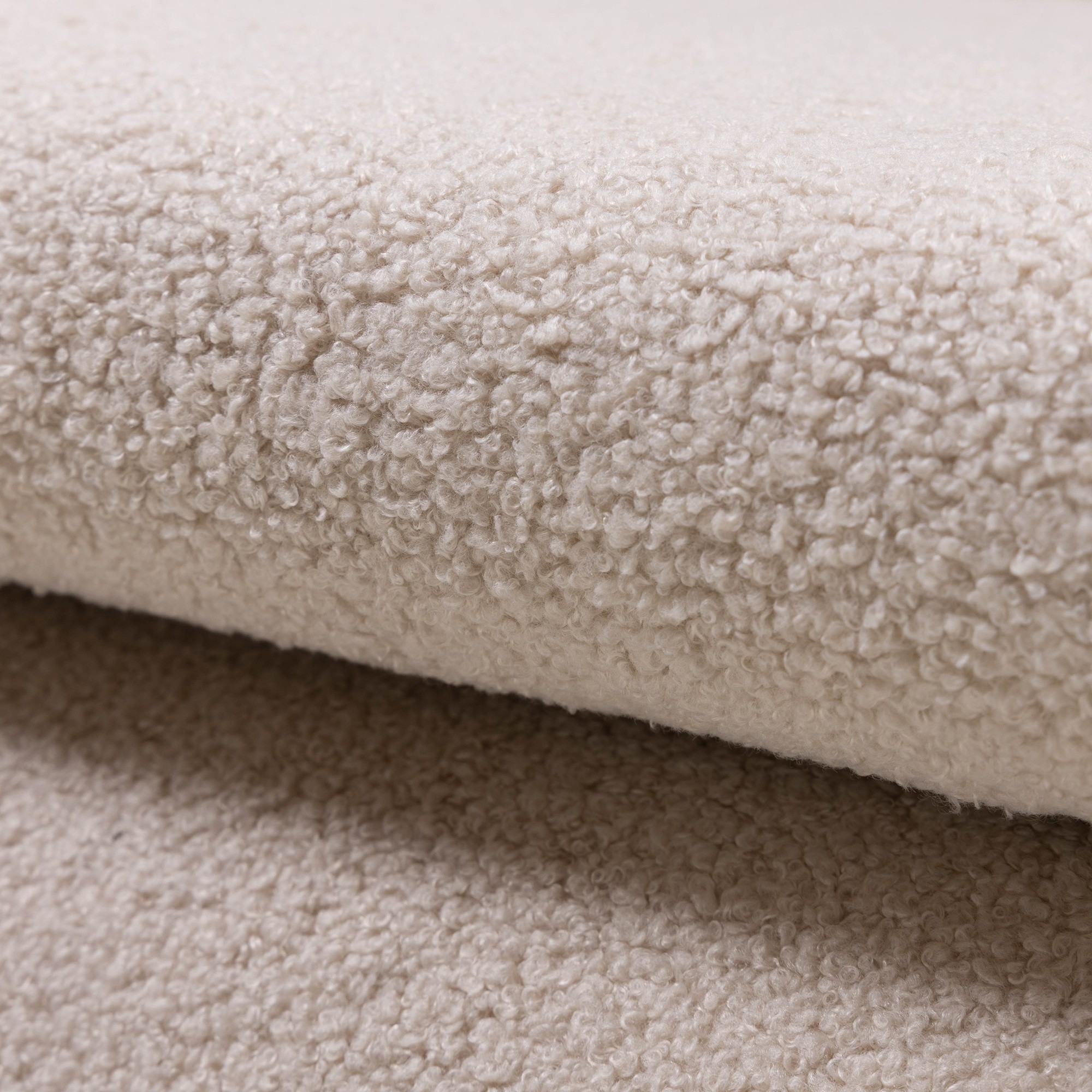 Sofa z funkcją spania i pojemnikiem Mido P jasnobeżowa, boucle