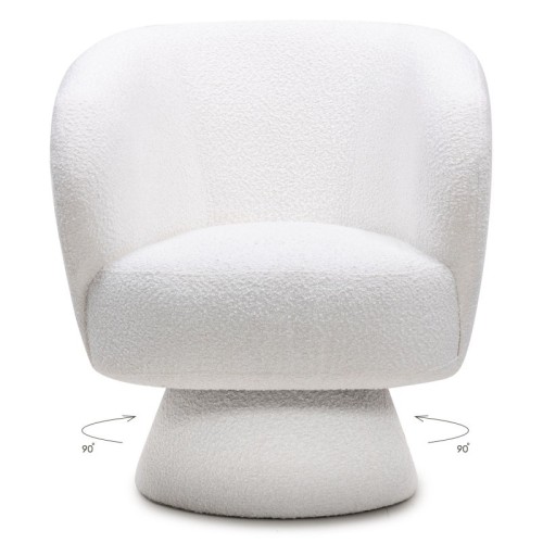Fotel obrotowy Dream biały, boucle