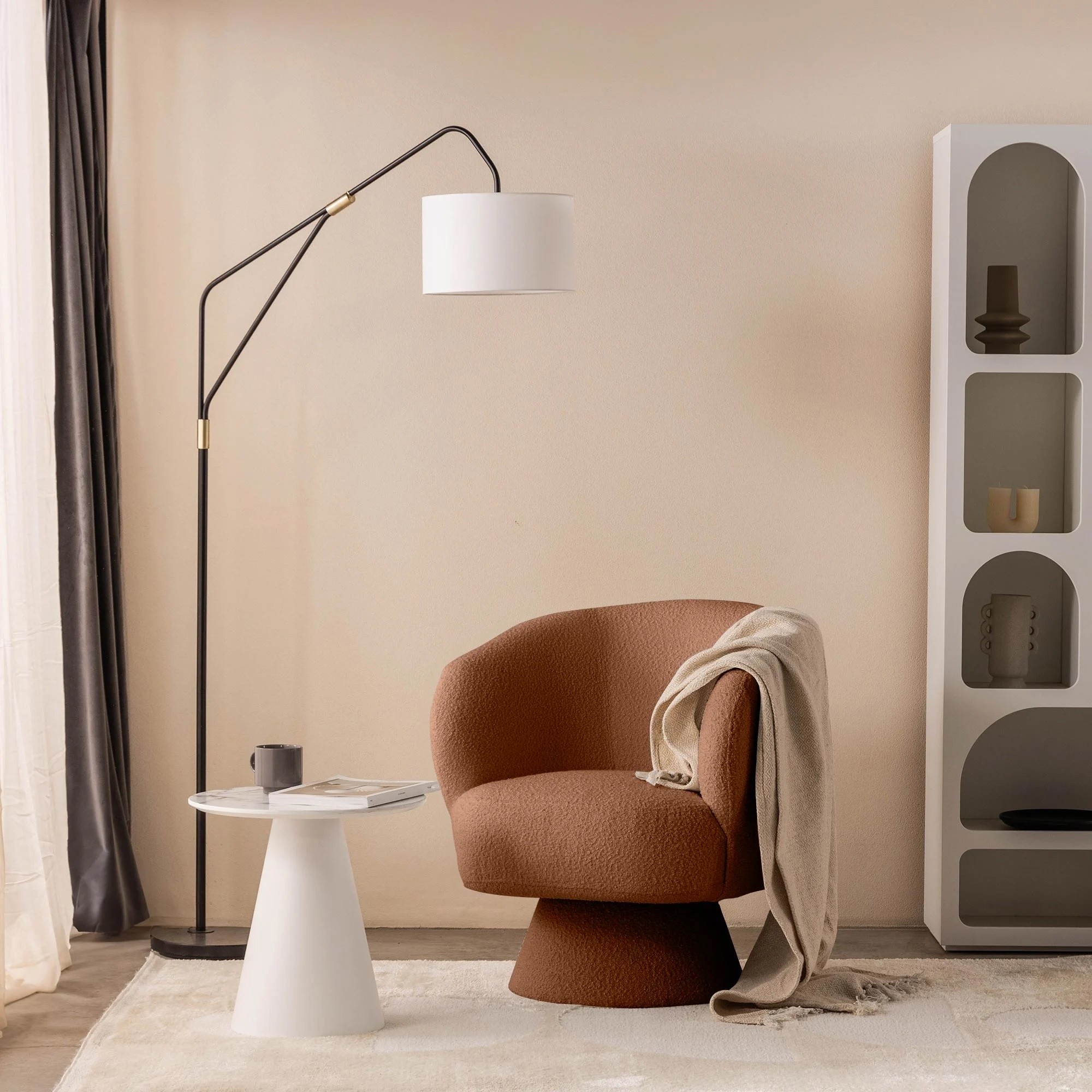Fotel obrotowy Dream miedziany, boucle
