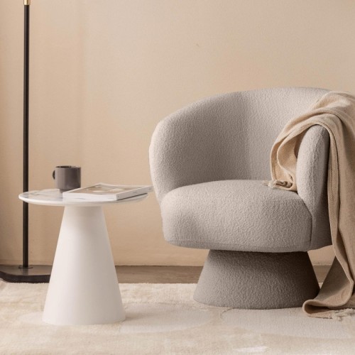 Fotel obrotowy Dream beżowy, boucle