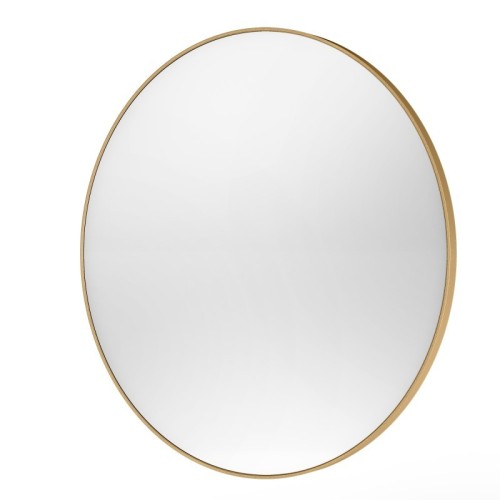 Lustro okrągłe w ramie Mira 100 cm złote/miedziane