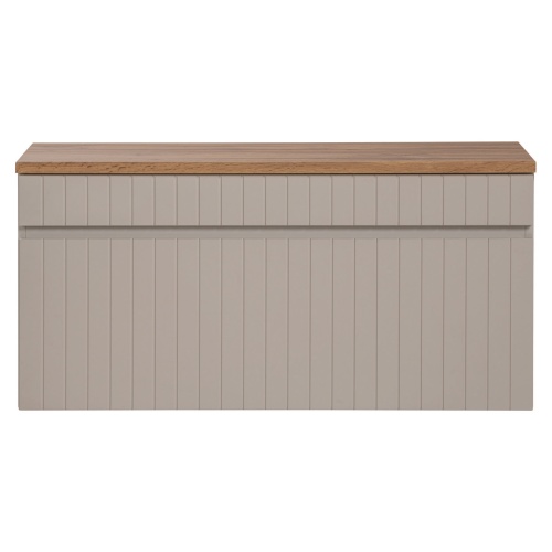 Zestaw szafka pod umywalkę i blat Liberty Cashmere 100 cm, lamele, beżowa/dąb coast evoke