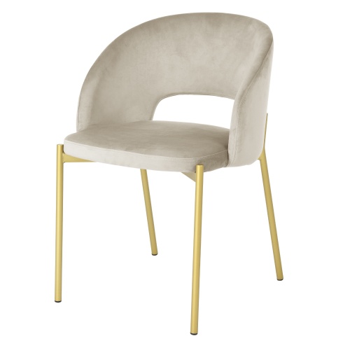 Krzesło z dziurą w oparciu Jazz, beżowe/złote nogi