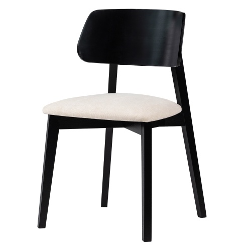 Krzesło drewniane do jadalni Sherris, jasnobeżowe/czarne