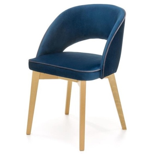 Krzesło tapicerowane Marino granatowe/dąb
