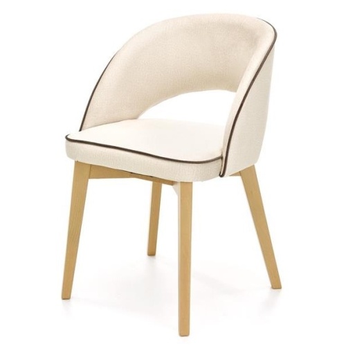Krzesło tapicerowane Marino beżowe/dąb