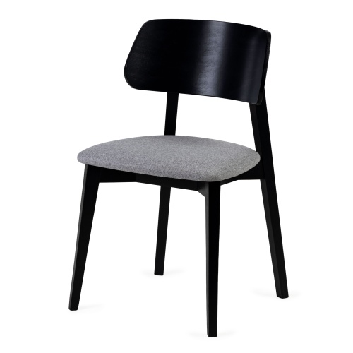 Krzesło drewniane do jadalni Sherris szare/czarny