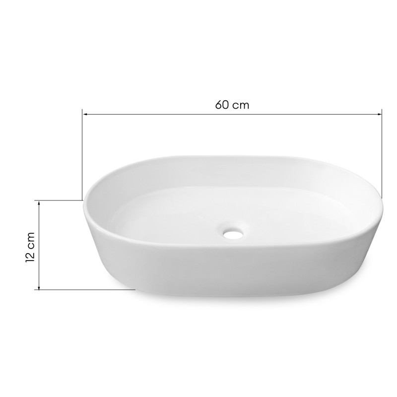 Umywalka nablatowa Magni 60 cm, biała