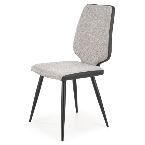 Krzesło do jadalni K424 popielate/czarne tapicerowane ekoskóra