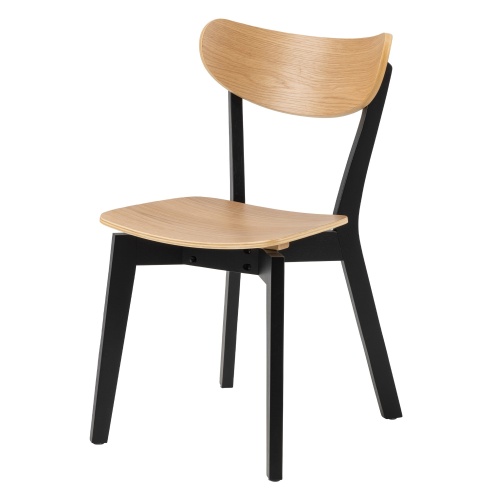 Krzesło do jadalni Roxby czarne/dąb