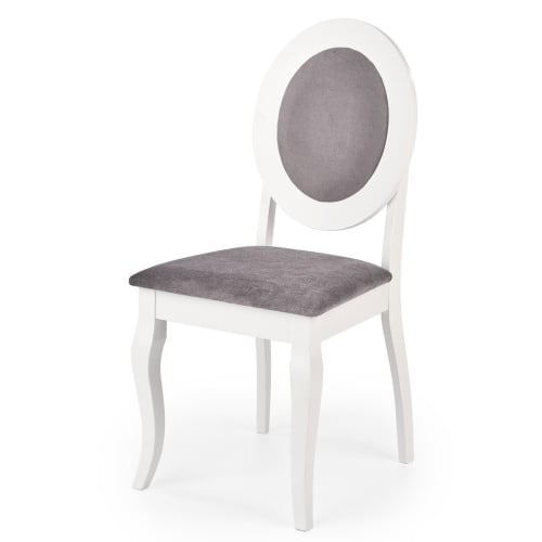 Drewniane krzesło Barock białe/popielate glamour