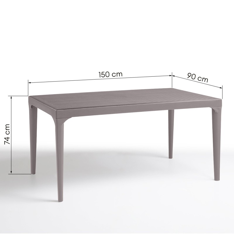 Stół ogrodowy Adrien, 150 cm, szarobeżowy, taupe