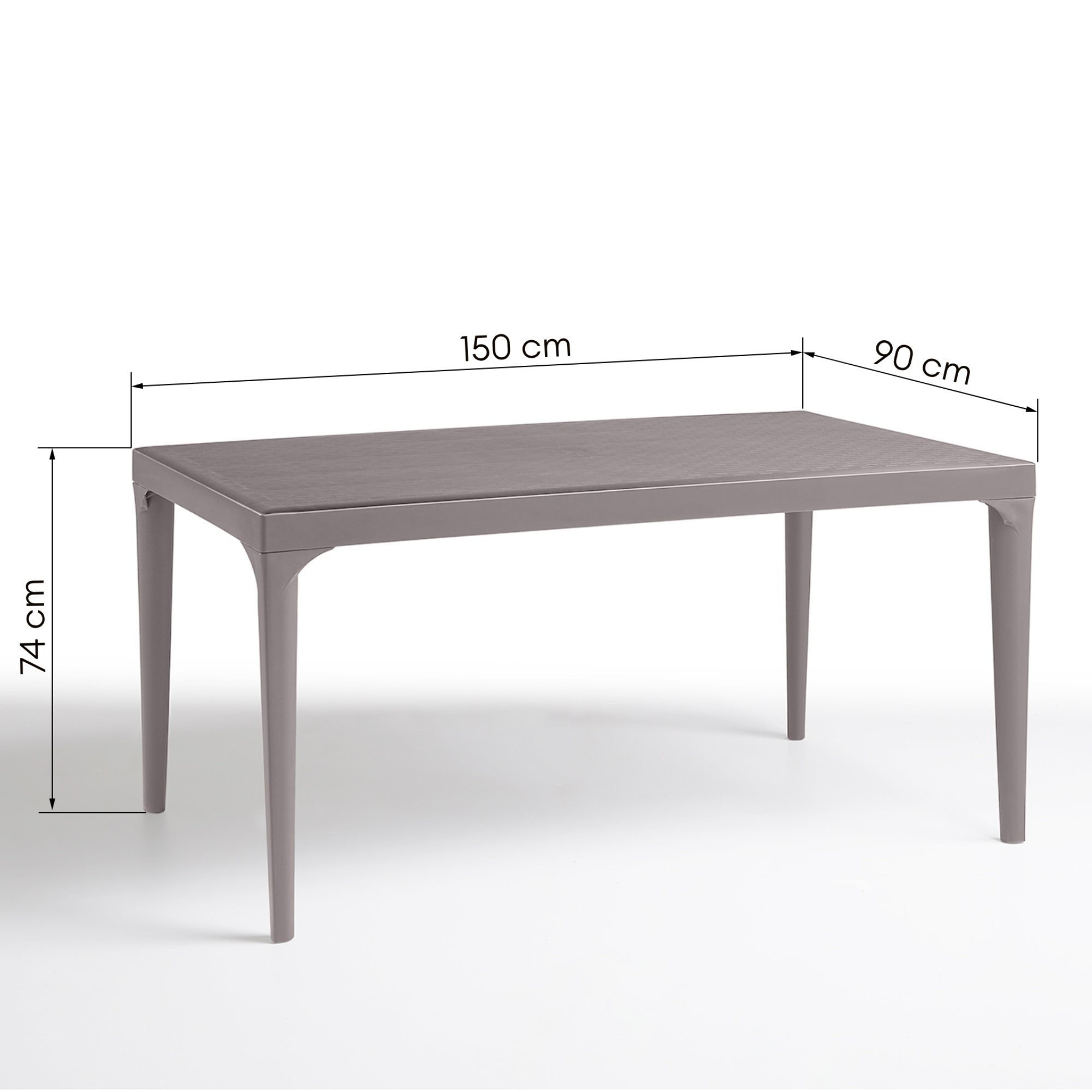 Stół ogrodowy Adrien, 150 cm, szarobeżowy, taupe