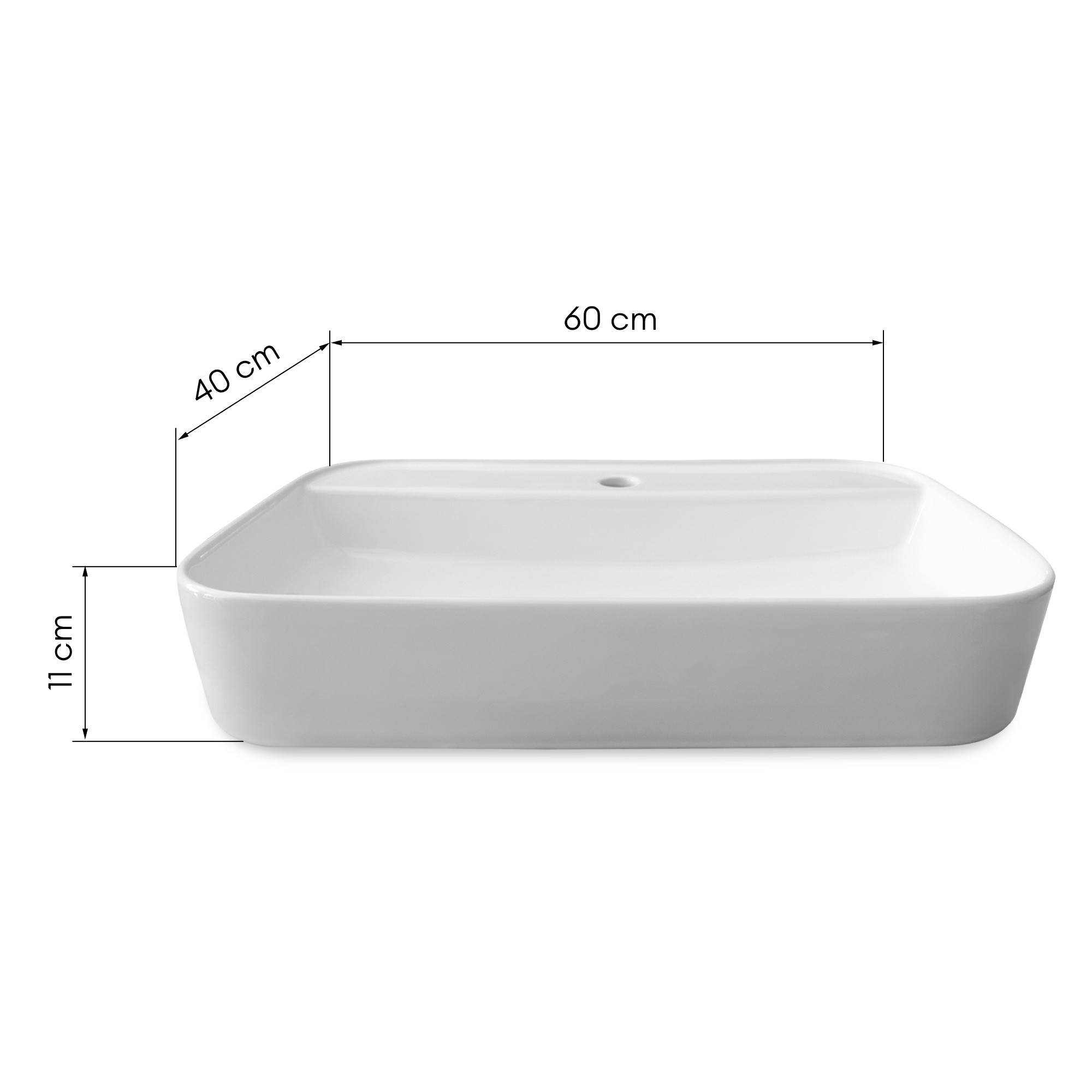 Umywalka nablatowa Lunar 60 cm, biała